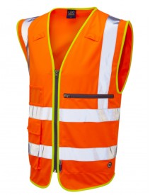 Leo Foreland Superior Waistcoat with Tablet Pocket Orange